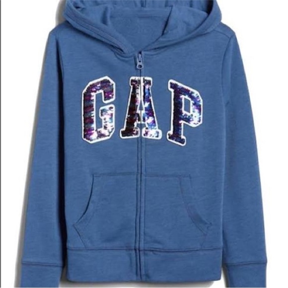 Adorable GAP Kids Blue Hoodie with Sequin Detail - Picture 6 of 6